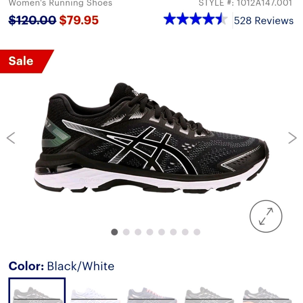 Asics size 10 gt 2000 7 running shoe